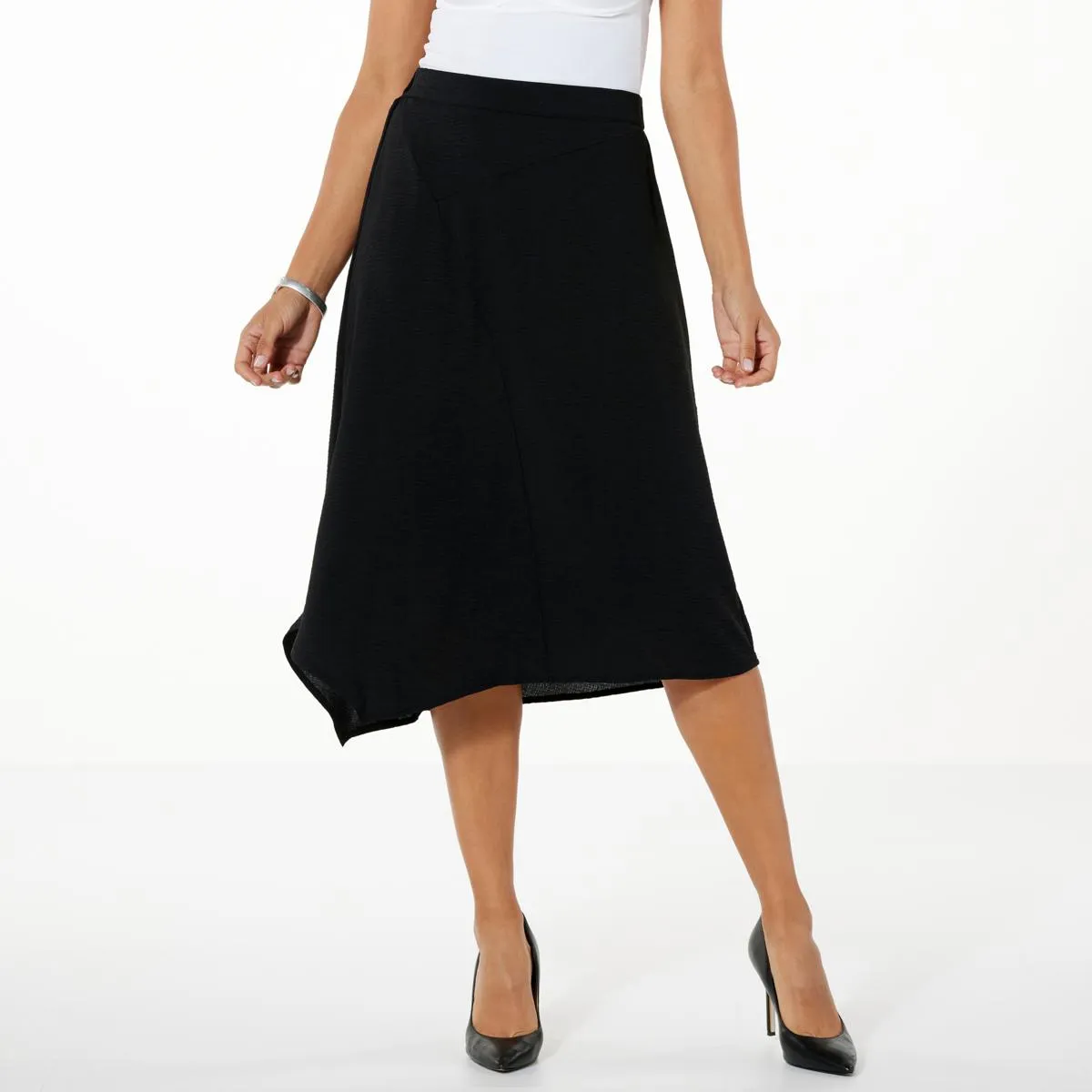      WynneLayers Crinkle Crepe Asymmetric Skirt     