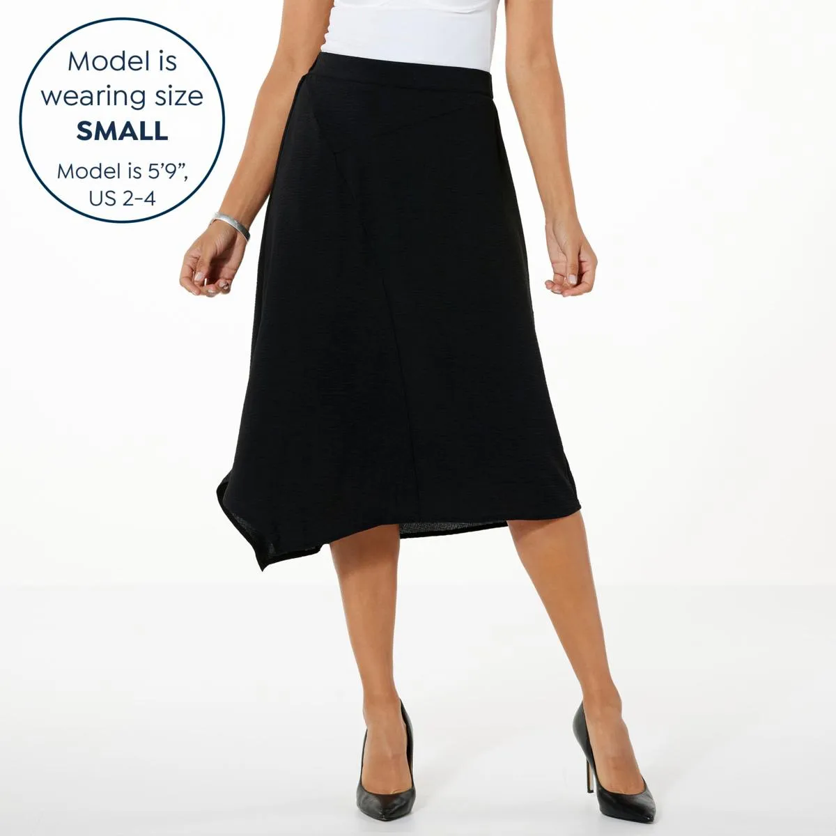      WynneLayers Crinkle Crepe Asymmetric Skirt     