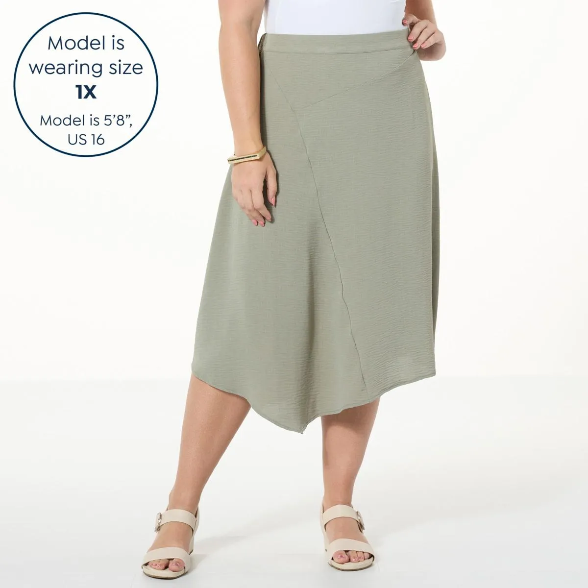      WynneLayers Crinkle Crepe Asymmetric Skirt     