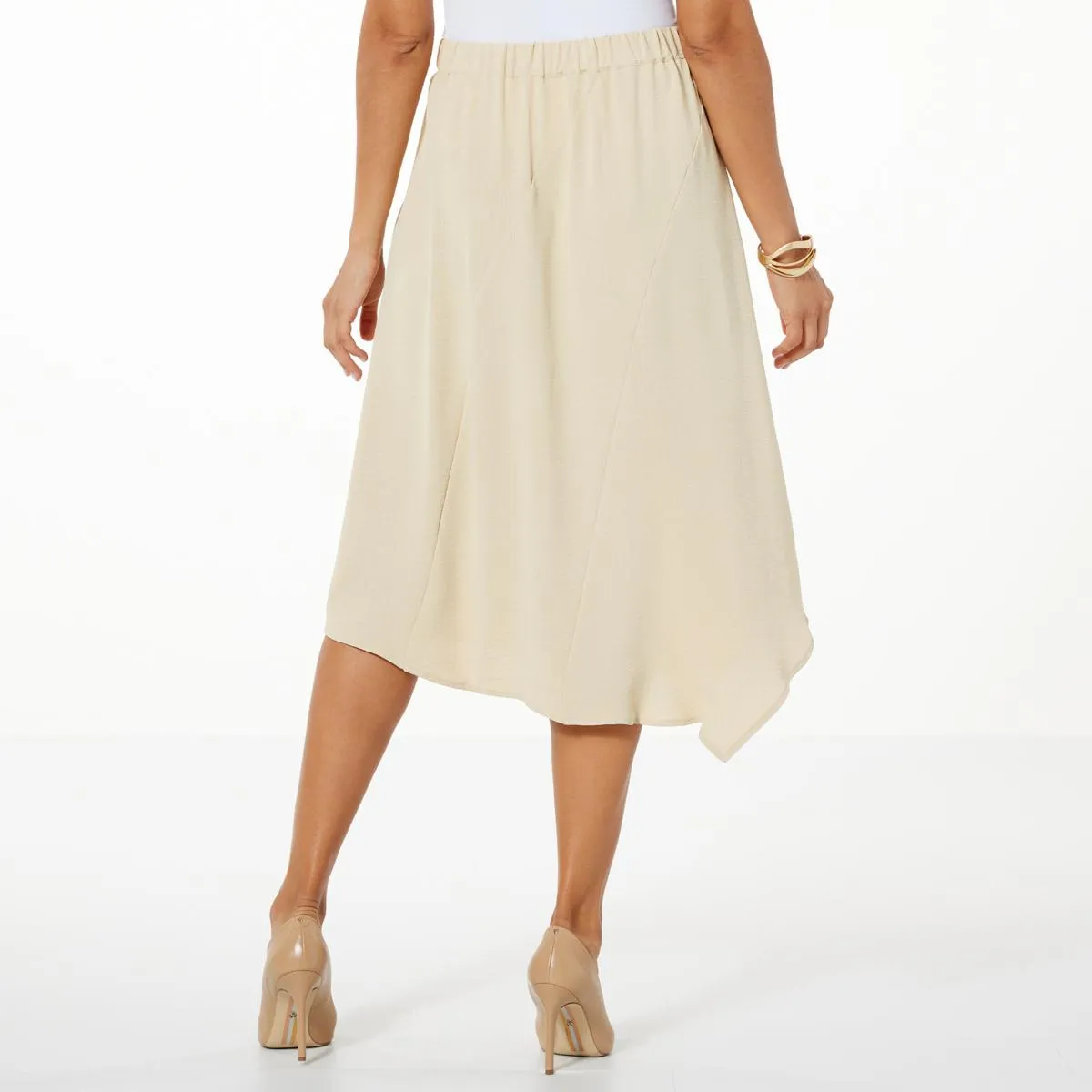      WynneLayers Crinkle Crepe Asymmetric Skirt     