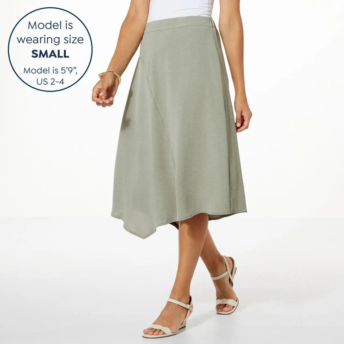      WynneLayers Crinkle Crepe Asymmetric Skirt     