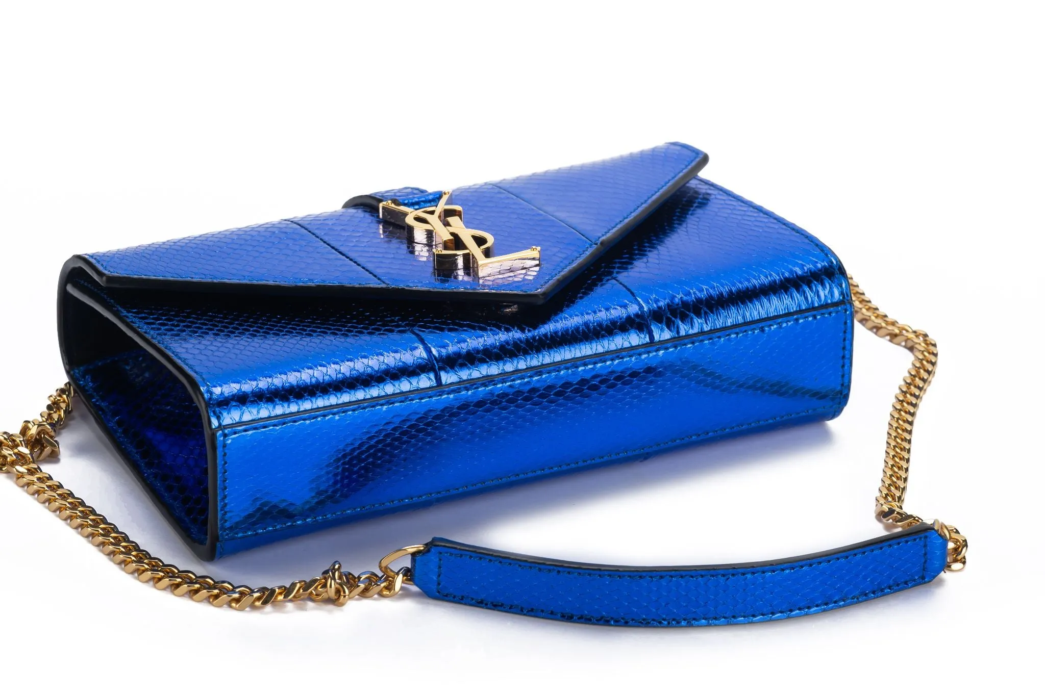 YSL New Blue Python Cross Body Bag