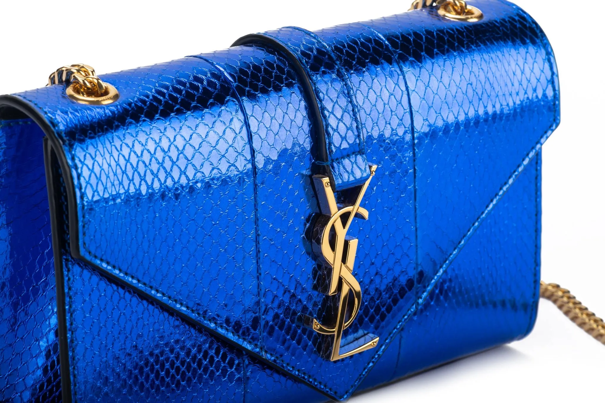 YSL New Blue Python Cross Body Bag