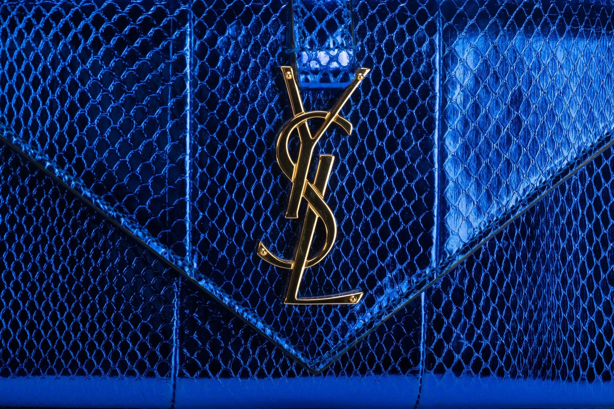 YSL New Blue Python Cross Body Bag