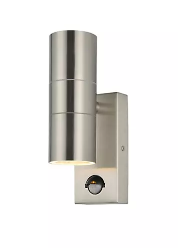 Zink Leto 2 Light Outdoor Passive Infrared Sensor Stainless Steel Outdoor Wall Light | Kaleidoscope