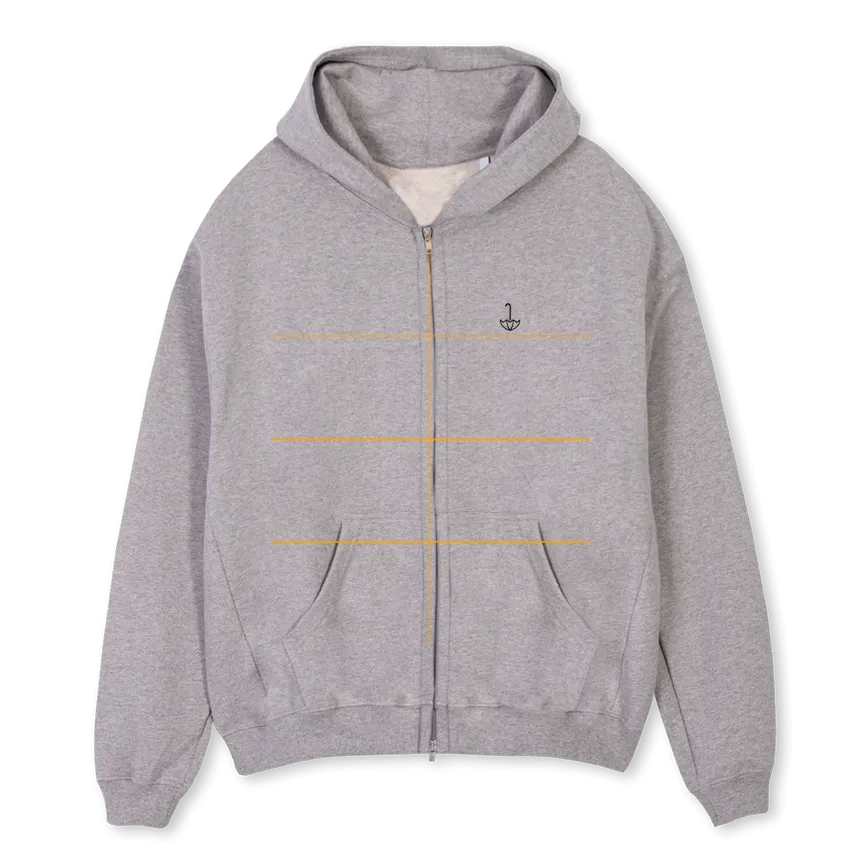 ZIPU Grey Marl Oversized Zipped Hoodie.