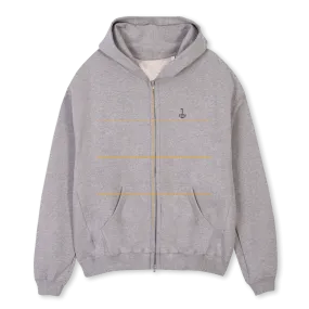 ZIPU Grey Marl Oversized Zipped Hoodie.